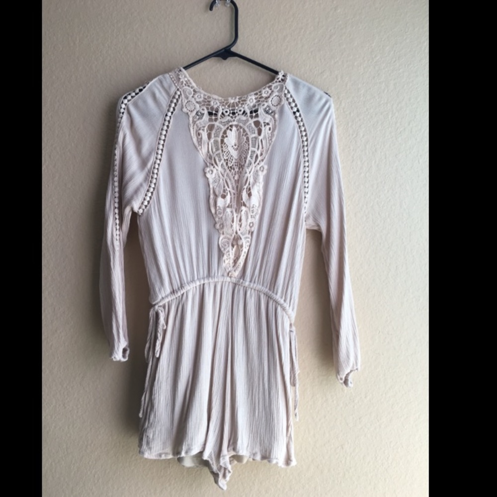 Cream Romper Shorts